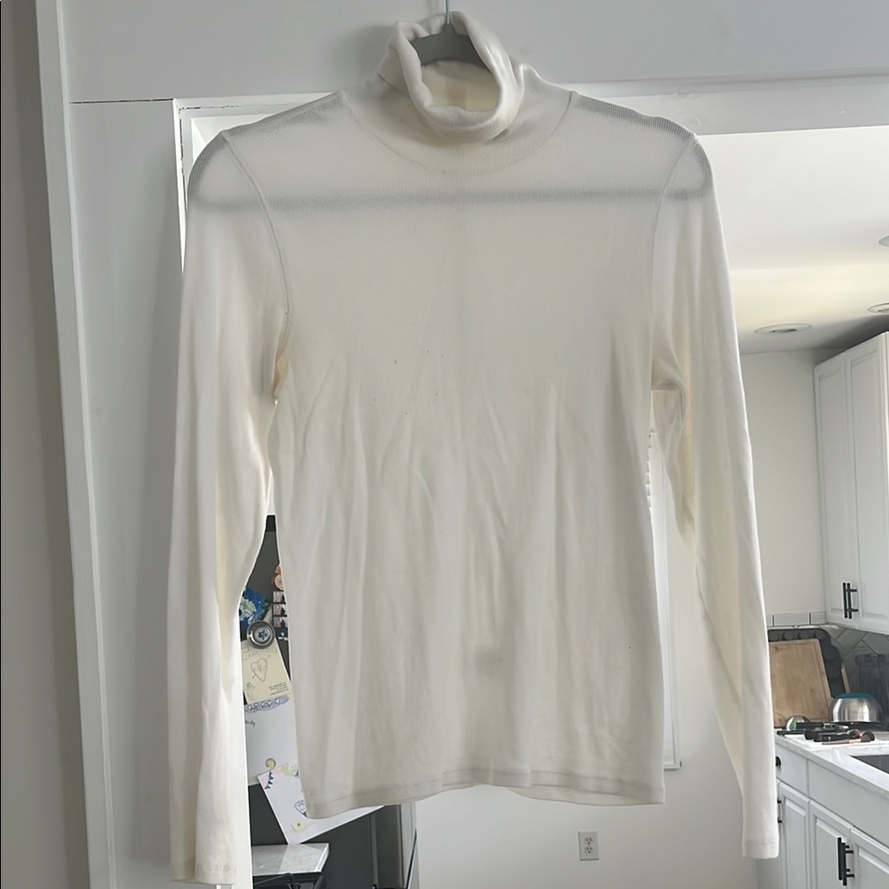 Classic White Ribbed Turtleneck
